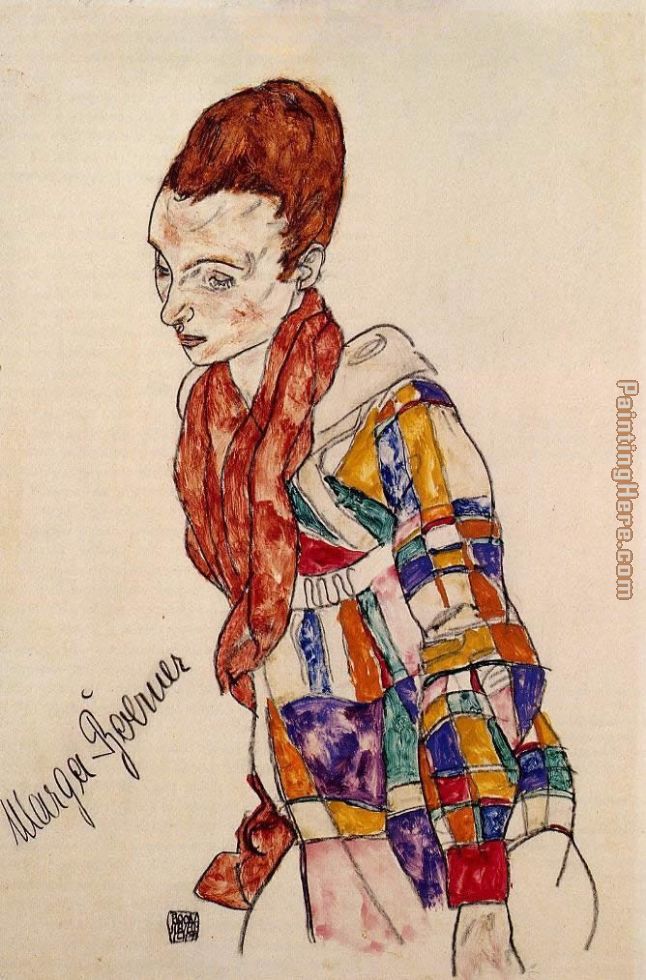 Egon Schiele Portrait of the Actress Marge Boerner